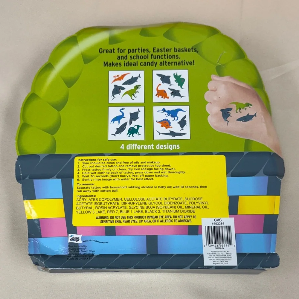 Tattoo Egg Hunt Plastic Easter Eggs - Pastel Multi